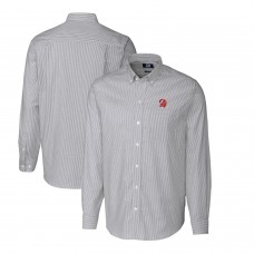 Рубашка Tampa Bay Buccaneers Cutter & Buck Throwback Logo Stretch Oxford Stripe - Charcoal