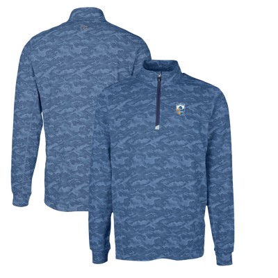 Кофта на короткой молнии Los Angeles Chargers Cutter & Buck Throwback Logo Traverse Camo Print Stretch - Navy
