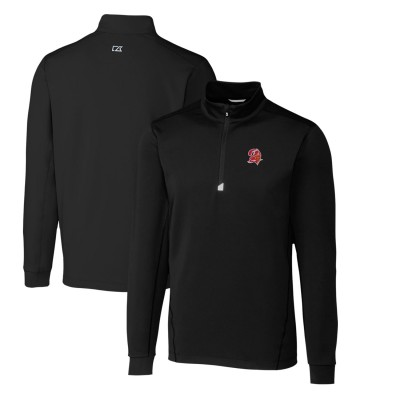 Кофта на короткой молнии Tampa Bay Buccaneers Cutter & Buck Throwback Logo Traverse Stretch - Black