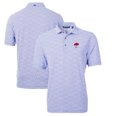 Buffalo Bills Cutter & Buck Blue Throwback Logo Virtue Eco-Pique Botanical Recycled Polo