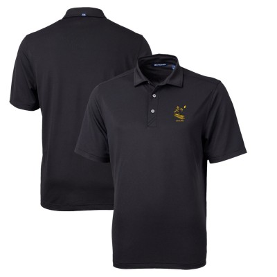 Pittsburgh Steelers Cutter & Buck Black Throwback Logo Virtue Eco Pique Recycled Polo