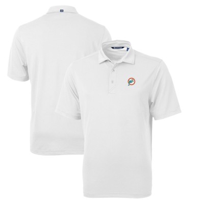 Поло Miami Dolphins Cutter & Buck Throwback Logo Virtue Eco Pique Recycled - White