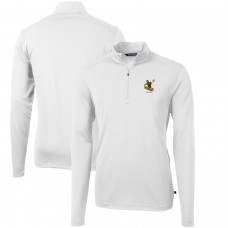 Pittsburgh Steelers Cutter & Buck White Throwback Logo Virtue Eco Pique Recycled Quarter-Zip Pullover Top