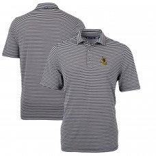 Pittsburgh Steelers Cutter & Buck Black Throwback Logo Virtue Eco Pique Stripe Recycled Polo