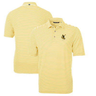Pittsburgh Steelers Cutter & Buck Gold Throwback Logo Virtue Eco Pique Stripe Recycled Polo