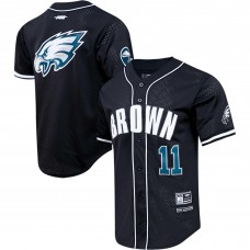 Рубашка с коротким рукавом A.J. Brown Philadelphia Eagles Pro Standard Mesh Baseball - Black