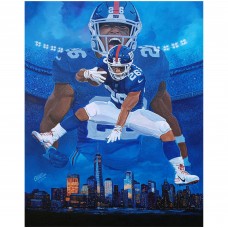 Saquon Barkley New York Giants Skys the Limit Deacon Jones Foundation 24 x 32 Fine Art Print by Edgar Brown