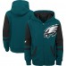 Дошкольникам Philadelphia Eagles Green Stadium Color Block Full-Zip Hoodie