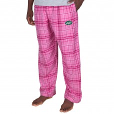 New York Jets Concepts Sport Ultimate Plaid Flannel Pajama Pants - Pink