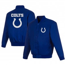Indianapolis Colts JH Design Royal Poly-Twill Varsity Jacket