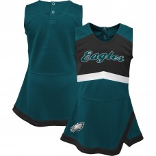 Girls Infant Philadelphia Eagles Green Cheer Captain Jumper Dress