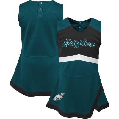 Girls Infant Philadelphia Eagles Green Cheer Captain Jumper Dress