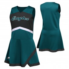 Girls Дошкольникам Philadelphia Eagles Green Two-Piece Cheer Captain Jumper Dress with Bloomers Set