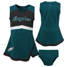 Girls Toddler Philadelphia Eagles Green Cheer Captain Dress with Bloomers