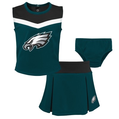 Girls Toddler Philadelphia Eagles Green Spirit Cheer Two-Piece Cheerleader Set with Bloomers