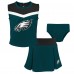 Girls Toddler Philadelphia Eagles Green Spirit Cheer Two-Piece Cheerleader Set with Bloomers
