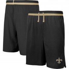 New Orleans Saints Cool Down Tri-Color Elastic Training Shorts - Black