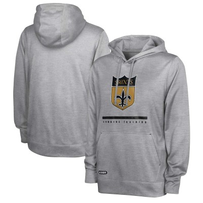 Толстовка New Orleans Saints Heather Gray Grid Drill Streak Fleece