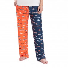 Denver Broncos Concepts Sport Breakthrough AOP Knit Split Pants - Navy/Orange