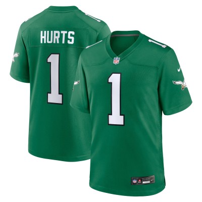 Подростковая Philadelphia Eagles Jalen Hurts Nike Kelly Green Game Jersey