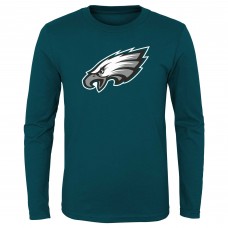 Подростковая Philadelphia Eagles Midnight Green Primary Logo Long Sleeve T-Shirt