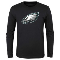Дошкольникам Philadelphia Eagles Black Primary Logo Long Sleeve T-Shirt