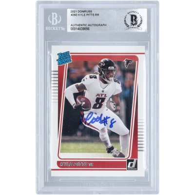 Autographed Atlanta Falcons Kyle Pitts 2021 Panini Donruss #260 BAS Authenticated Rookie Card