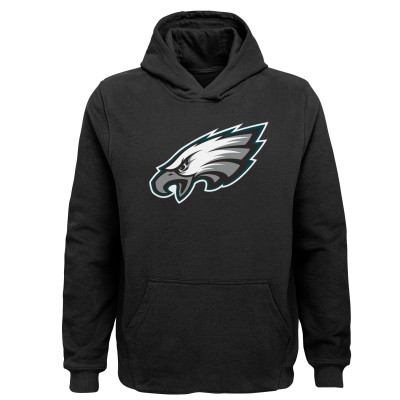 Подростковая Philadelphia Eagles Black Team Logo Pullover Hoodie