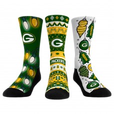 Три пары носков Green Bay Packers Rock Em Socks Unisex Holiday