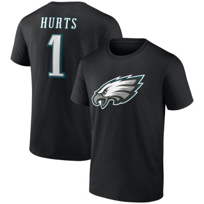 Футболка с номером Jalen Hurts Philadelphia Eagles Icon - Black