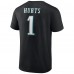 Футболка с номером Jalen Hurts Philadelphia Eagles Icon - Black