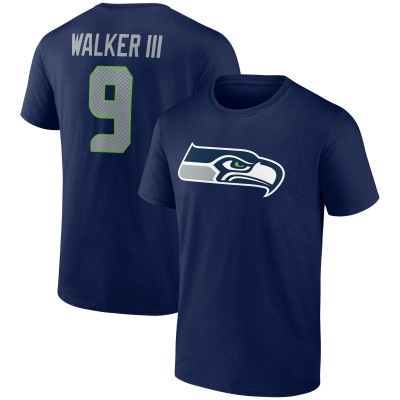 Футболка Kenneth Walker III Seattle Seahawks Icon Player Name & Number - Navy