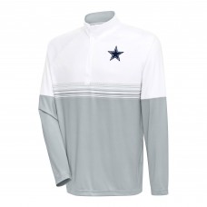 Кофта с длинным рукавом на короткой молнии Dallas Cowboys Antigua Bender- White/Gray