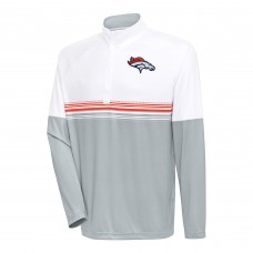 Кофта с длинным рукавом на короткой молнии Denver Broncos Antigua Bender- White/Orange