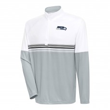 Кофта с длинным рукавом на короткой молнии Seattle Seahawks Antigua Bender- White/Black