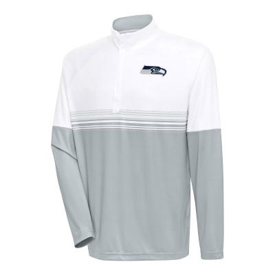 Кофта с длинным рукавом на короткой молнии Seattle Seahawks Antigua Bender- White/Gray