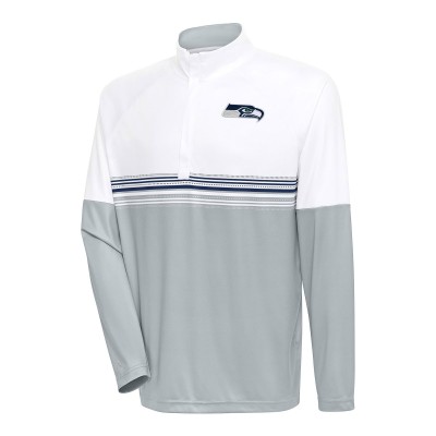 Кофта с длинным рукавом на короткой молнии Seattle Seahawks Antigua Bender- White/Navy