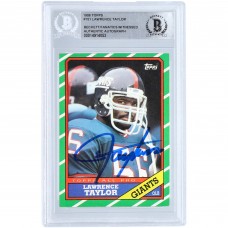 Autographed New York Giants Lawrence Taylor 1986 Topps #151 Beckett Fanatics Witnessed Authenticated Card