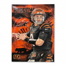 Autographed Cincinnati Bengals Joe Burrow Fanatics Authentic 24 x 36 Canvas Giclee Print Art with #1 Pick Inscription - Designed by Artist Justyn Farano - Limited Edition of 9