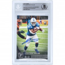 Autographed Indianapolis Colts Jonathan Taylor 2020 Panini Chronicles #PA-12 Beckett Fanatics Witnessed Authenticated Rookie Card