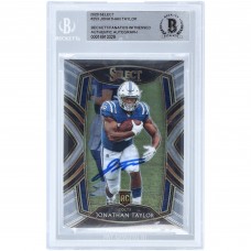 Autographed Indianapolis Colts Jonathan Taylor 2020 Panini Select Club Level #253 Beckett Fanatics Witnessed Authenticated Rookie Card