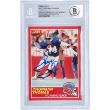 Autographed Buffalo Bills Thurman Thomas 1989 Score #211 Beckett Fanatics Witnessed Authenticated Rookie Card