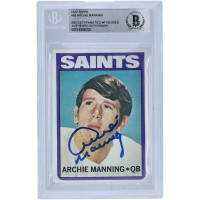Autographed New Orleans Saints Archie Manning 1972 Topps #55 Beckett Fanatics Witnessed Authenticated Rookie Card