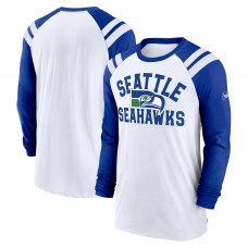 Футболка с длинным рукавом Seattle Seahawks Nike Classic Arc Raglan Tri-Blend - White/Royal