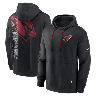 Arizona Cardinals Nike Black Layered Logo Statement Pullover Hoodie