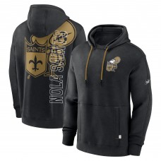 Толстовка New Orleans Saints Nike Black Throwback Layered Logo Statement
