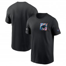 Футболка Carolina Panthers Nike Black Crucial Catch Sideline Tri-Blend Футболка Carolina Panthers Nike Black Crucial Catch Sideline Tri-Blend