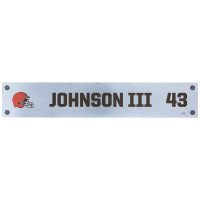 Cleveland Browns John Johnson III Fanatics Authentic Player-Issued #43 Silver Nameplate from the 2021 NFL Season