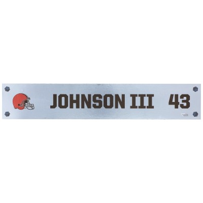 Cleveland Browns John Johnson III Fanatics Authentic Player-Issued #43 Silver Nameplate from the 2021 NFL Season