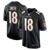 Игровая джерси Baltimore Ravens Roquan Smith Nike Black Alternate Game